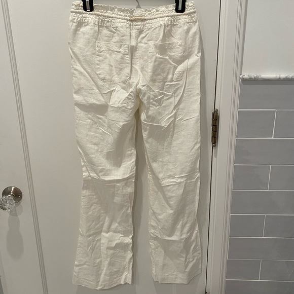White Linen Roxy Beach Pants - Picture 2 of 3